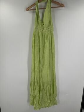 Scotch & Soda Green Open Back Maxi Size S Pre Owned